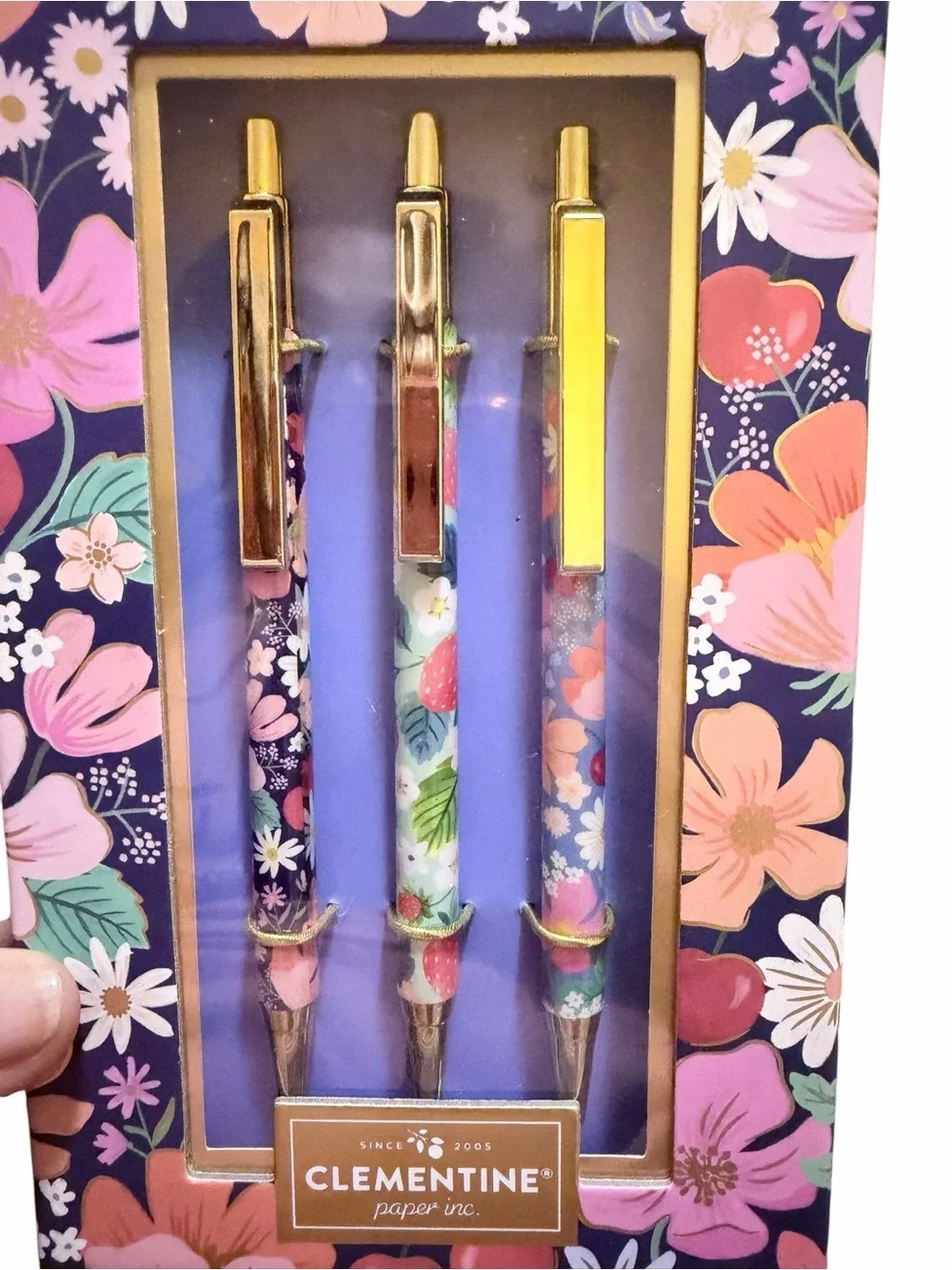 Floral Ballpoint Pen Set - Multicolor